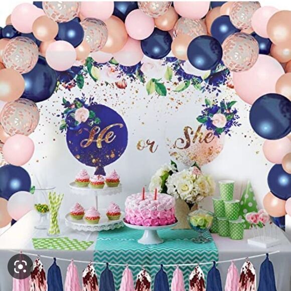 New Baby Gender Reveal Party Decoration Shower Backdrop Photo Background Banner - Picture 6 of 8